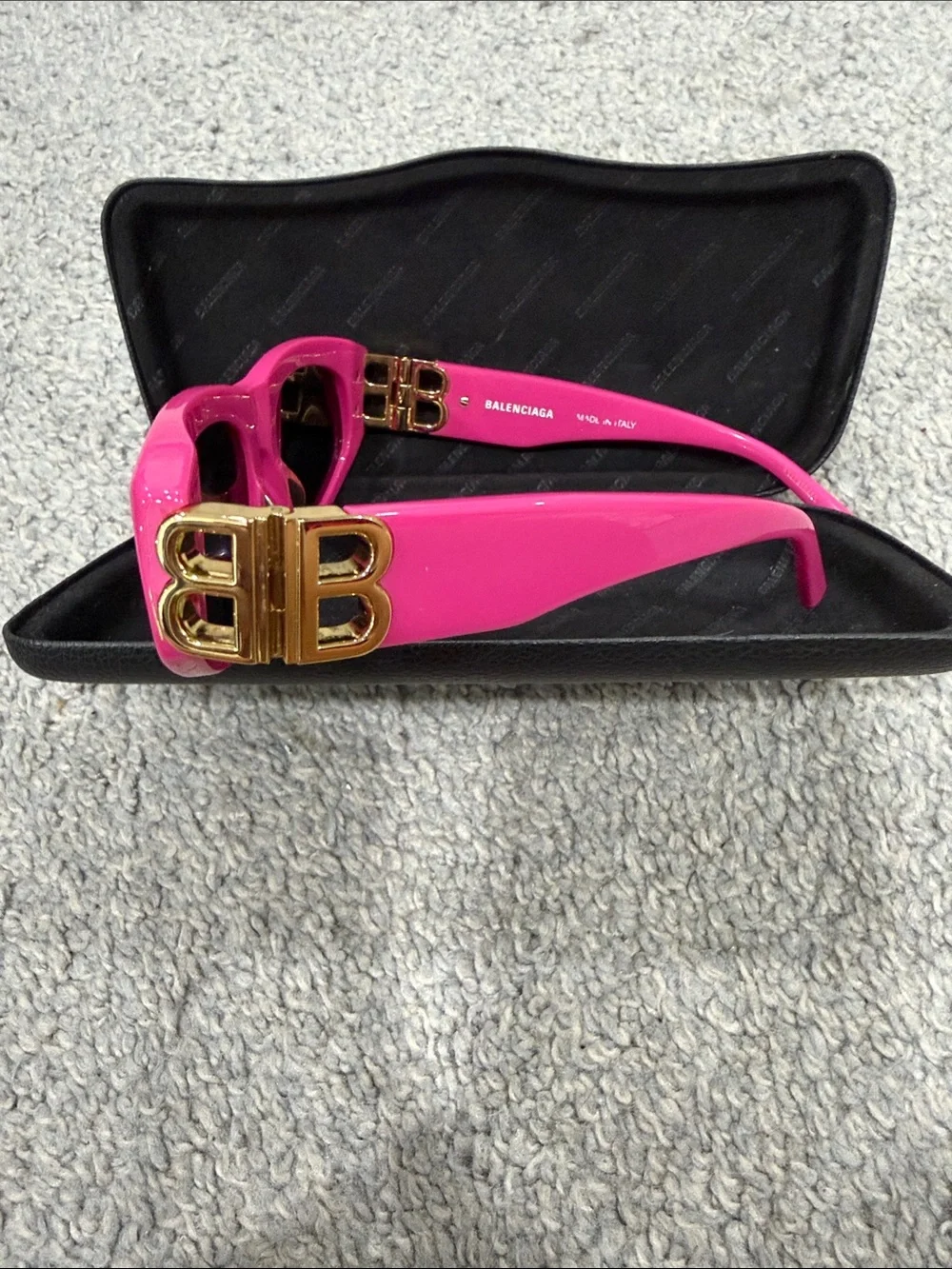 Balenciaga Hot Pink Slim Cat-Eye Sunglasses D Frame Dynasty